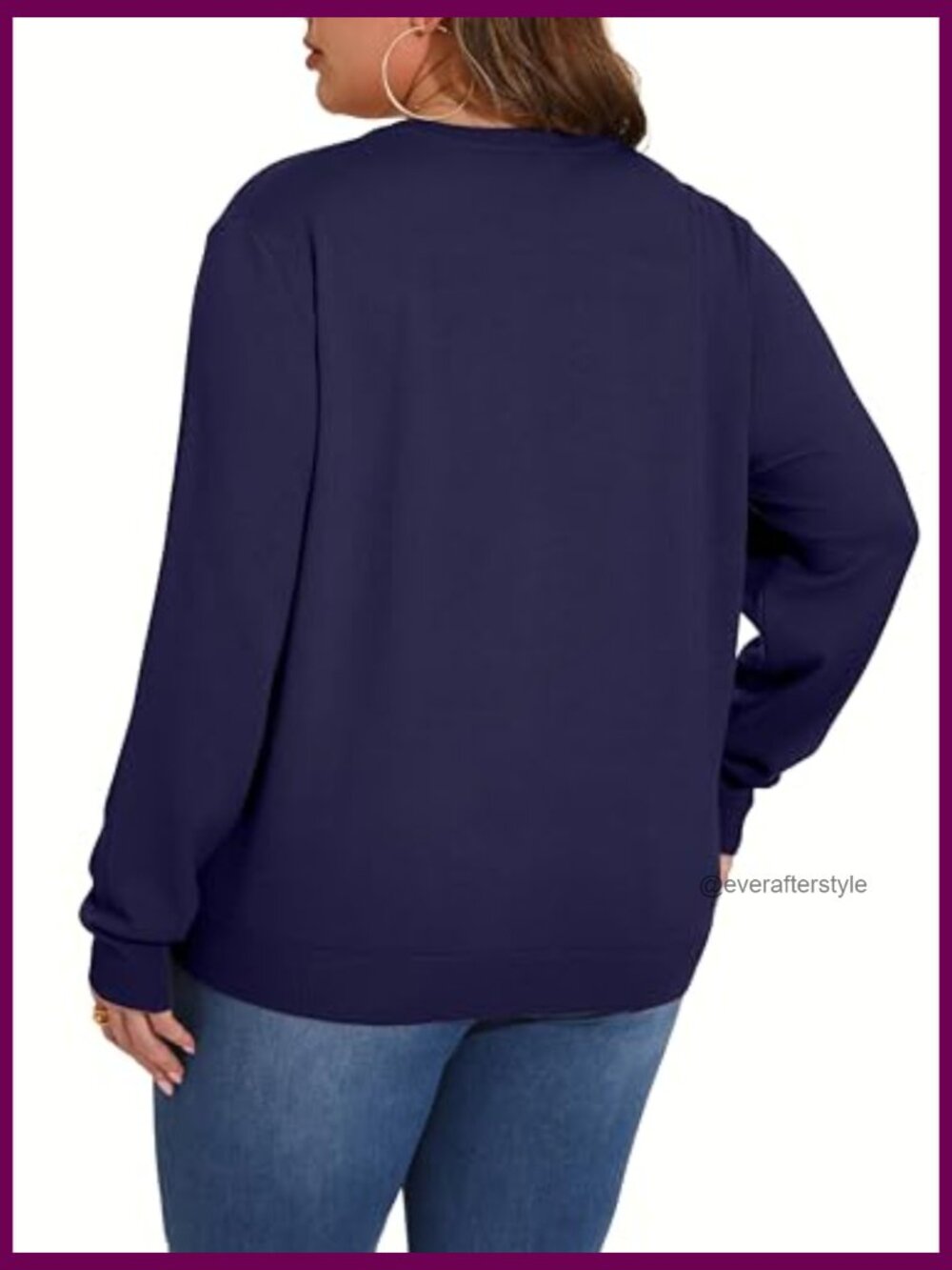 Plus Size Lightweight Knit Crewneck Cardigan with Button Front Long Sleeve - Picture 5 of 7